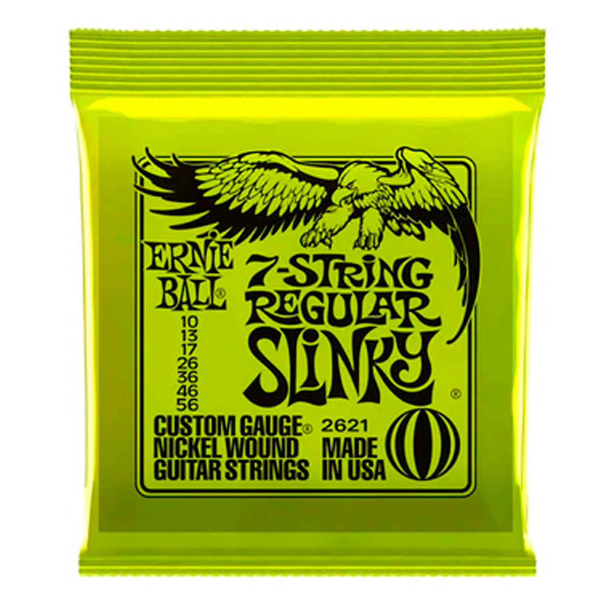 ENCORDADURA ERNIE BALL ELECTRICA 7 CUERDAS REGULAR SLINKY 2621