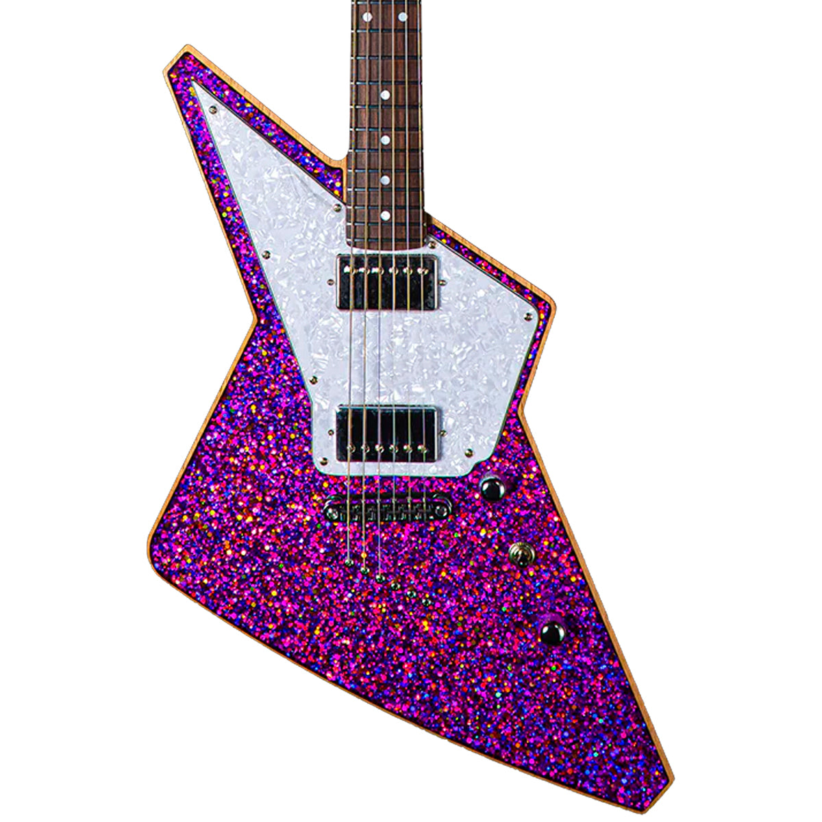 GUITARRA ELECTRICA CREAM GALAXY PURPLE GLITTER V-S-001