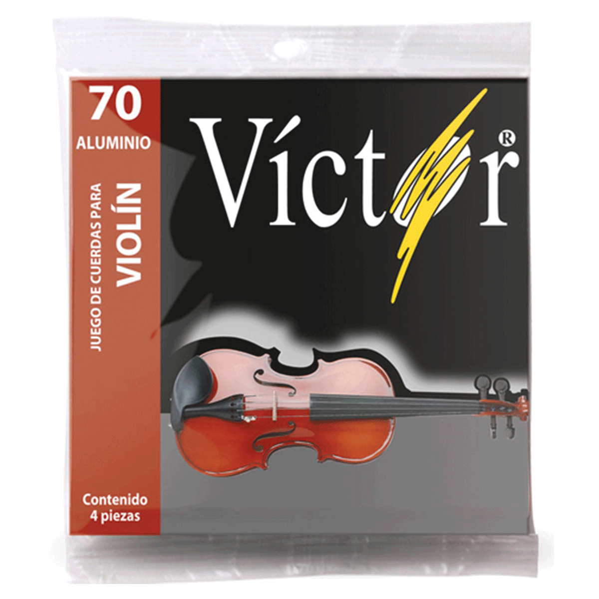 ENCORDADURA VICTOR PARA VIOLIN ACERO ESTAÑADO Y ENTORCHADO DE ALUMINIO 70