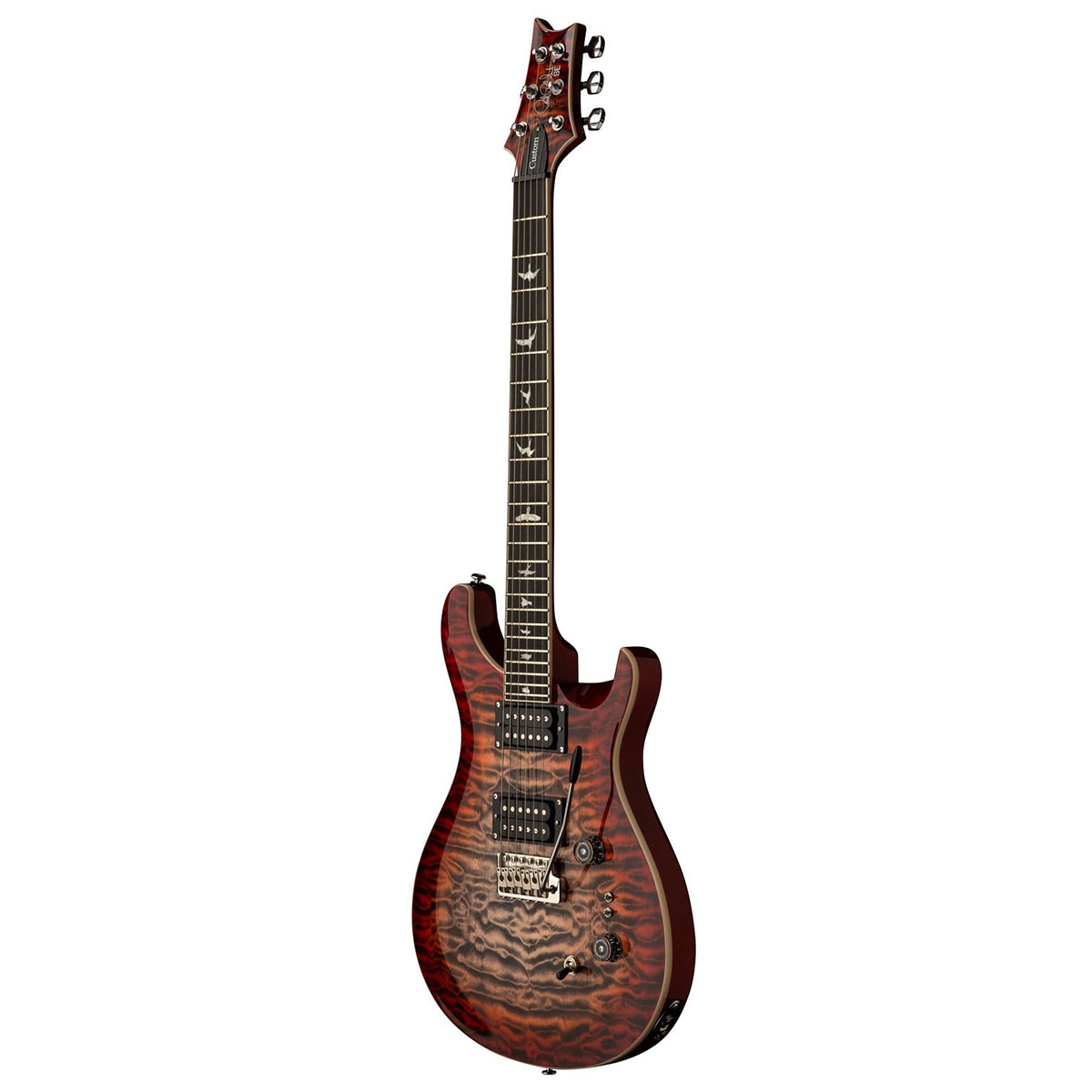 PRS SE CUSTOM 24-08 QUILTED CHARCOAL CHERRY BURST GUITARRA ELECTRICA CON GIG BAG