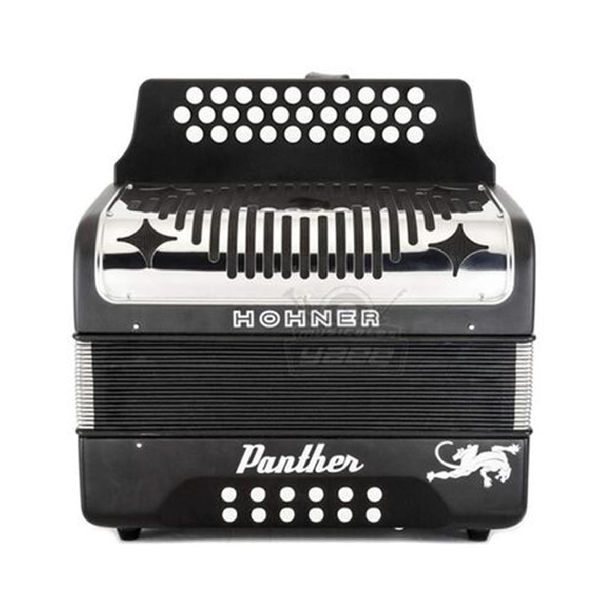 ACORDEON DIATONICO HOHNER "PANTHER" FA-SIB-MIB, 31 BOTONES Y 12 BAJOS, NEGRO MATE