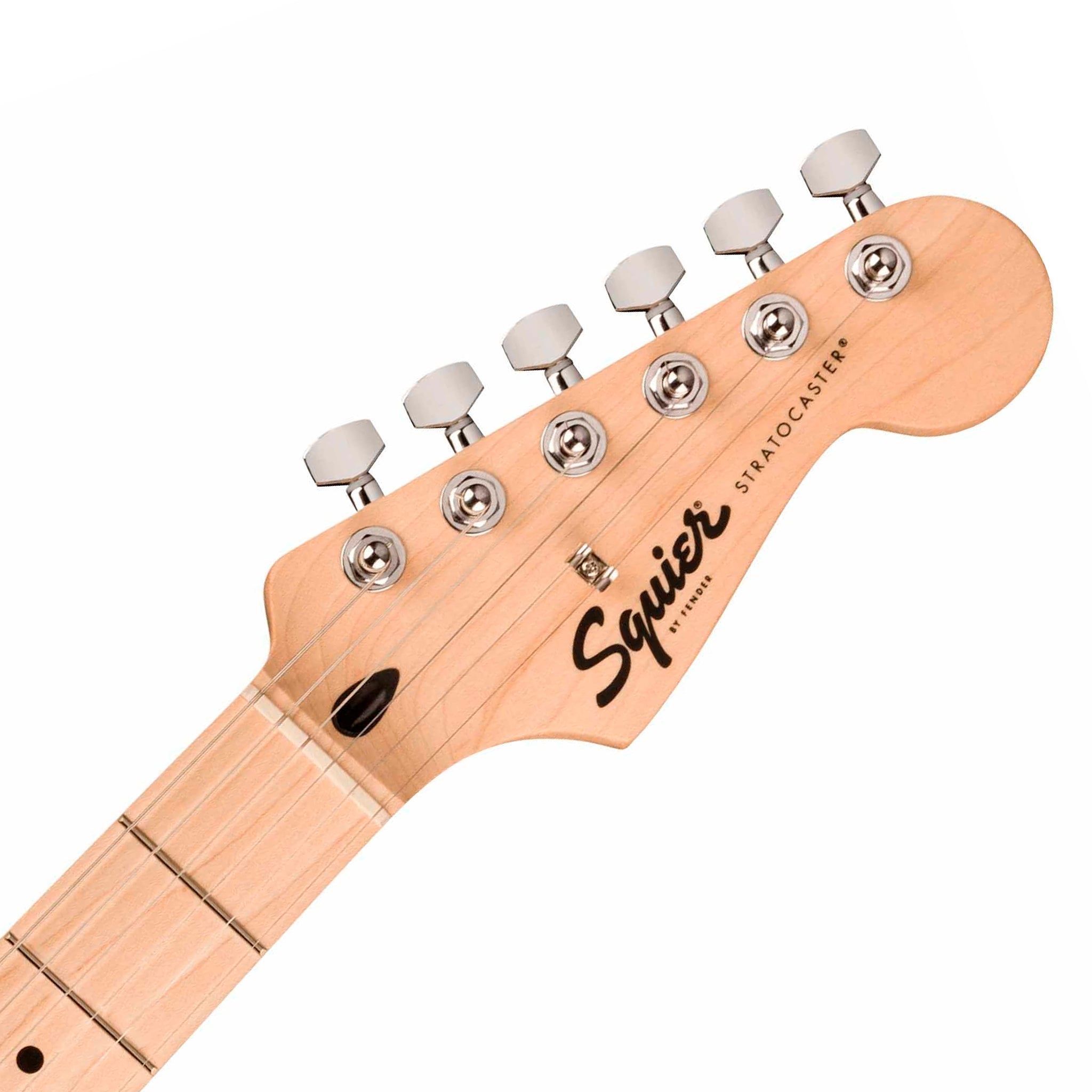 SQUIER SONIC STRATOCASTER HT H, MAPLE WHITE PICKGUARD, FLASH PINK