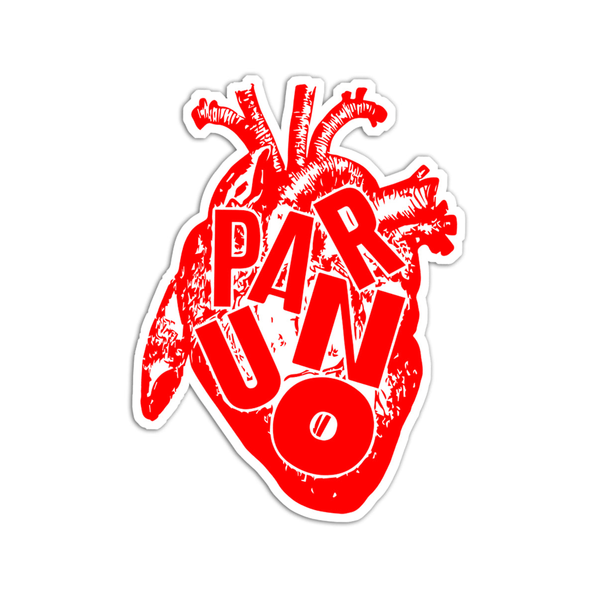 Sticker corazón rojo Paruno